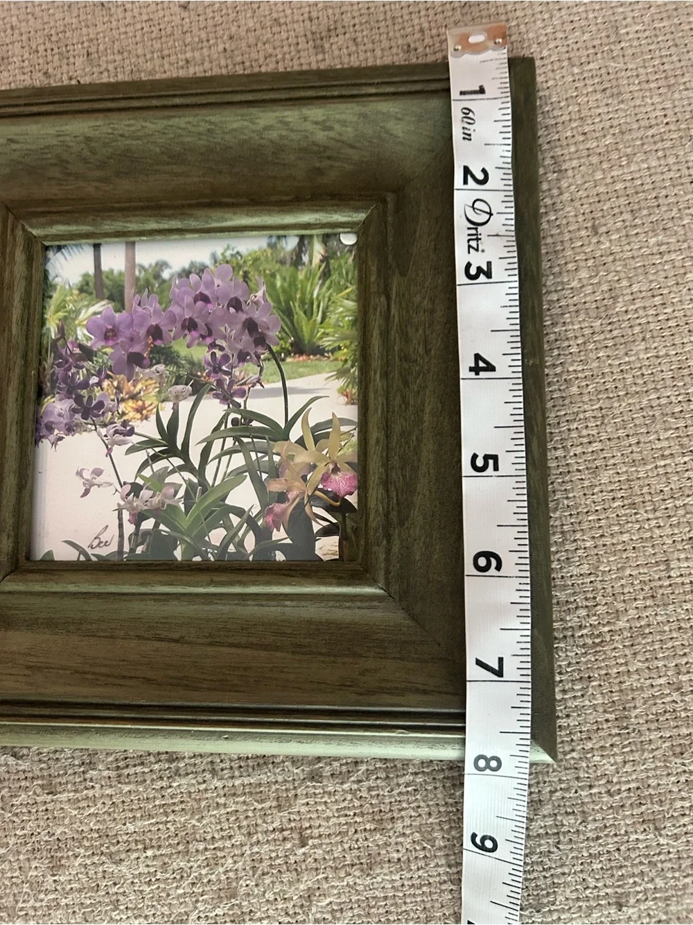 Green Wood Picture Frames Lot of 2 Home Decor Cottagecore Farmhouse Style Photo
